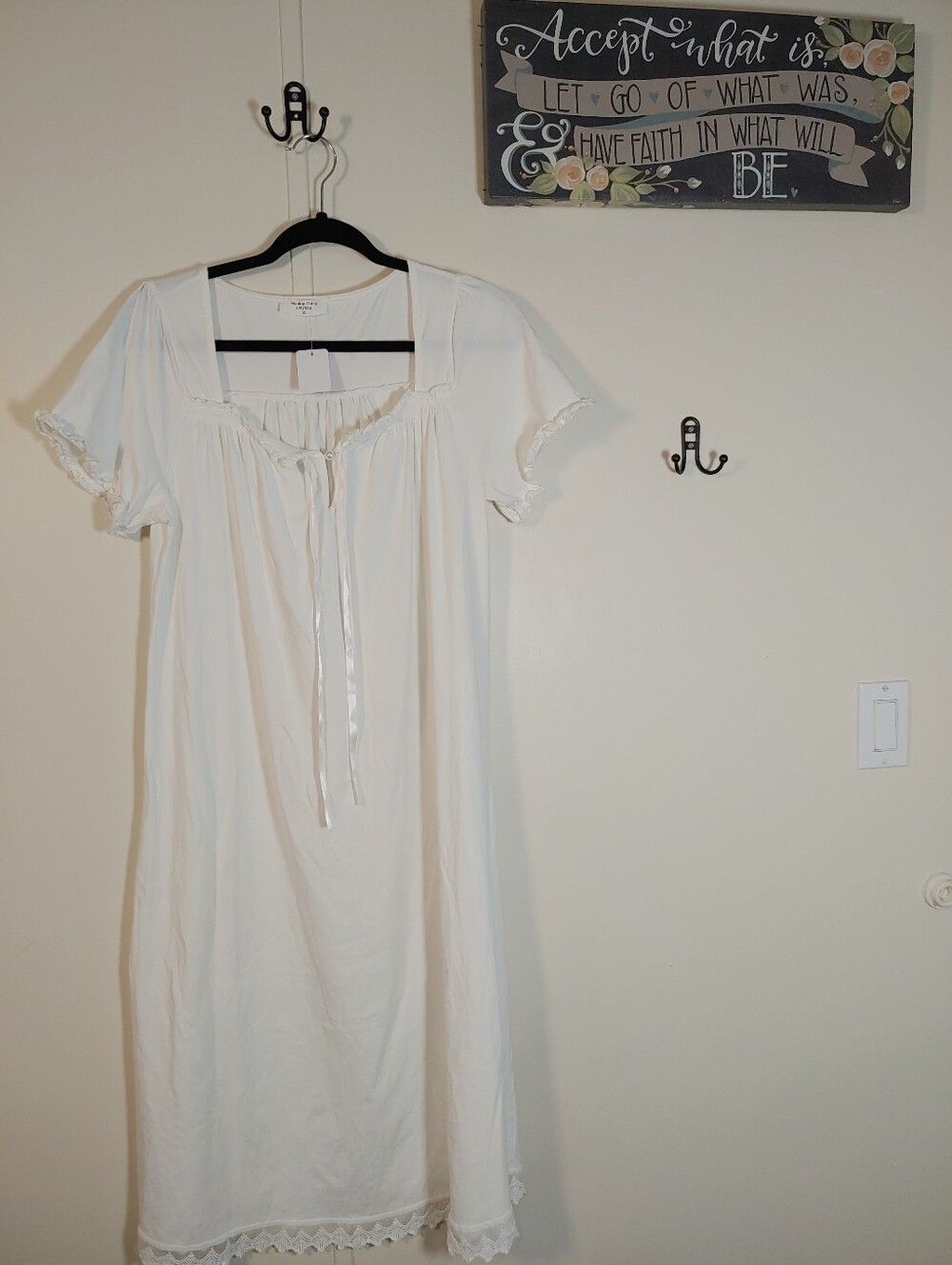 Feminine White XL Flirty But Modest Nightgown